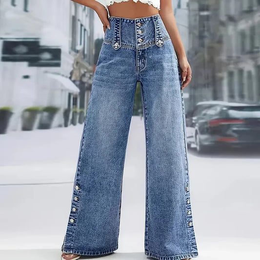Elarisse – High Waist Wide Leg Denim Pants