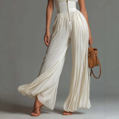 Sorevina – Pleated Wide Leg Jumpsuit