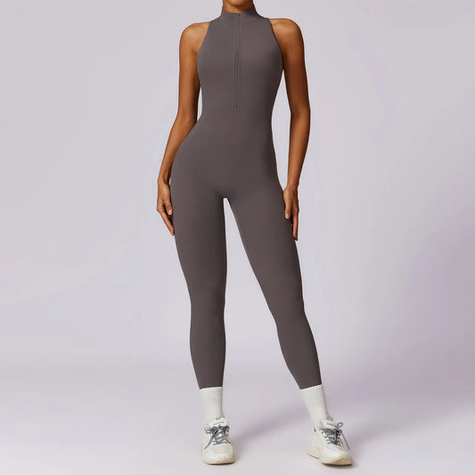 Kendall - Open-Back Zip Active Jumpsuit