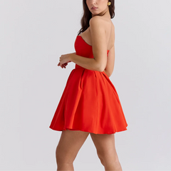 Amerie - Red Strapless Fit and Flare Mini Dress