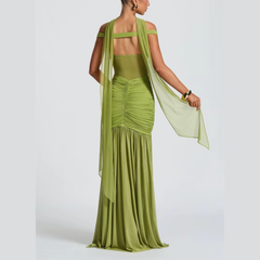 Ariella - Off-Shoulder Mesh Gown