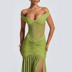 Ariella - Off-Shoulder Mesh Gown