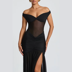 Ariella - Off-Shoulder Mesh Gown