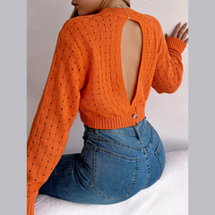 Aura - Long Sleeved Backless Sweater