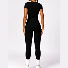 Francine - Two Piece Compression T Shirt & Leggings Active Set