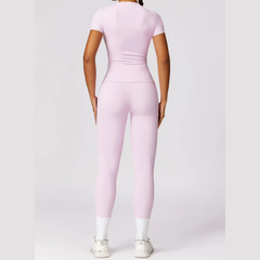 Francine - Two Piece Compression T Shirt & Leggings Active Set