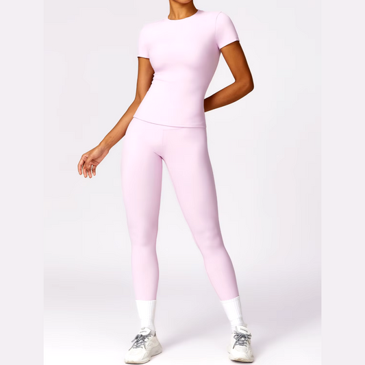 Francine - Two Piece Compression T Shirt & Leggings Active Set