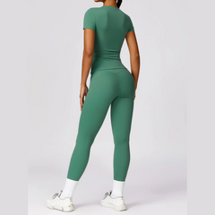 Francine - Two Piece Compression T Shirt & Leggings Active Set