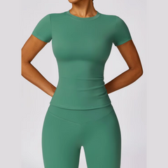 Francine - Two Piece Compression T Shirt & Leggings Active Set