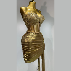 Malu - Strapless Rhinestone Dress