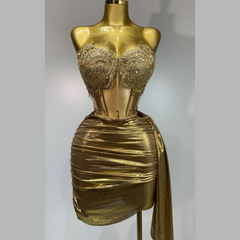 Malu - Strapless Rhinestone Dress