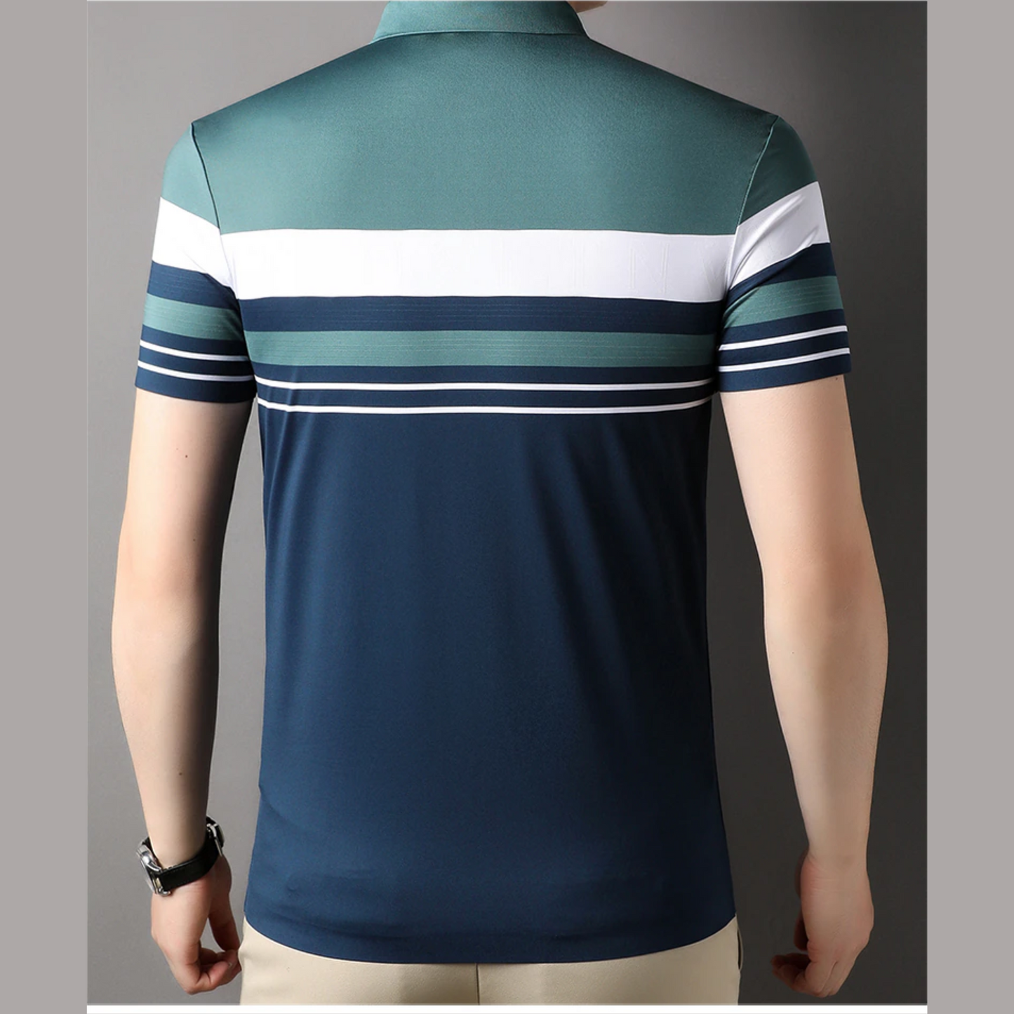 James - Striped Cotton Polo Shirt