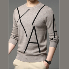 Will - Knitted Geometric Print Long Sleeves Sweater