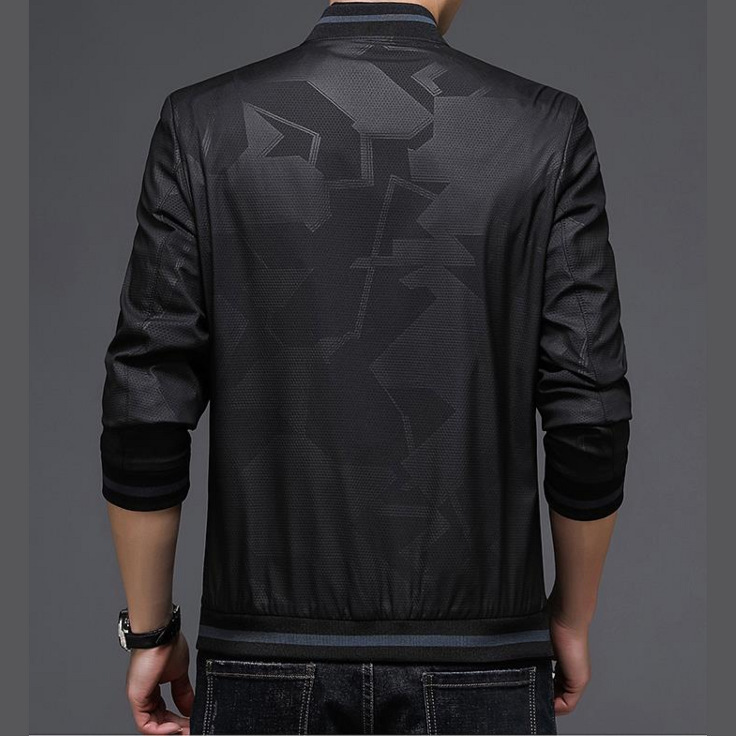 Jackson - Windbreaker Abstract Print Zipper Jacket