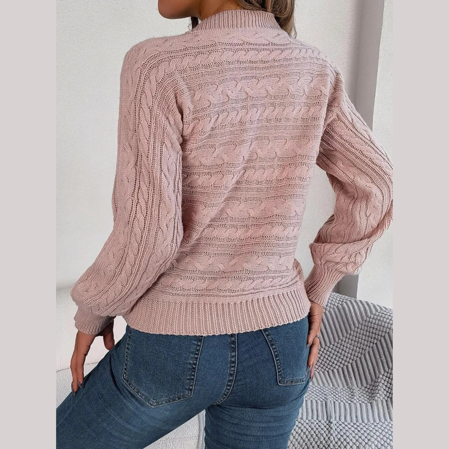Tina - Pink Twist Knit Cutout Sweater Top