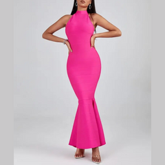 América - Pink Long Mermaid Style Bandage Dress