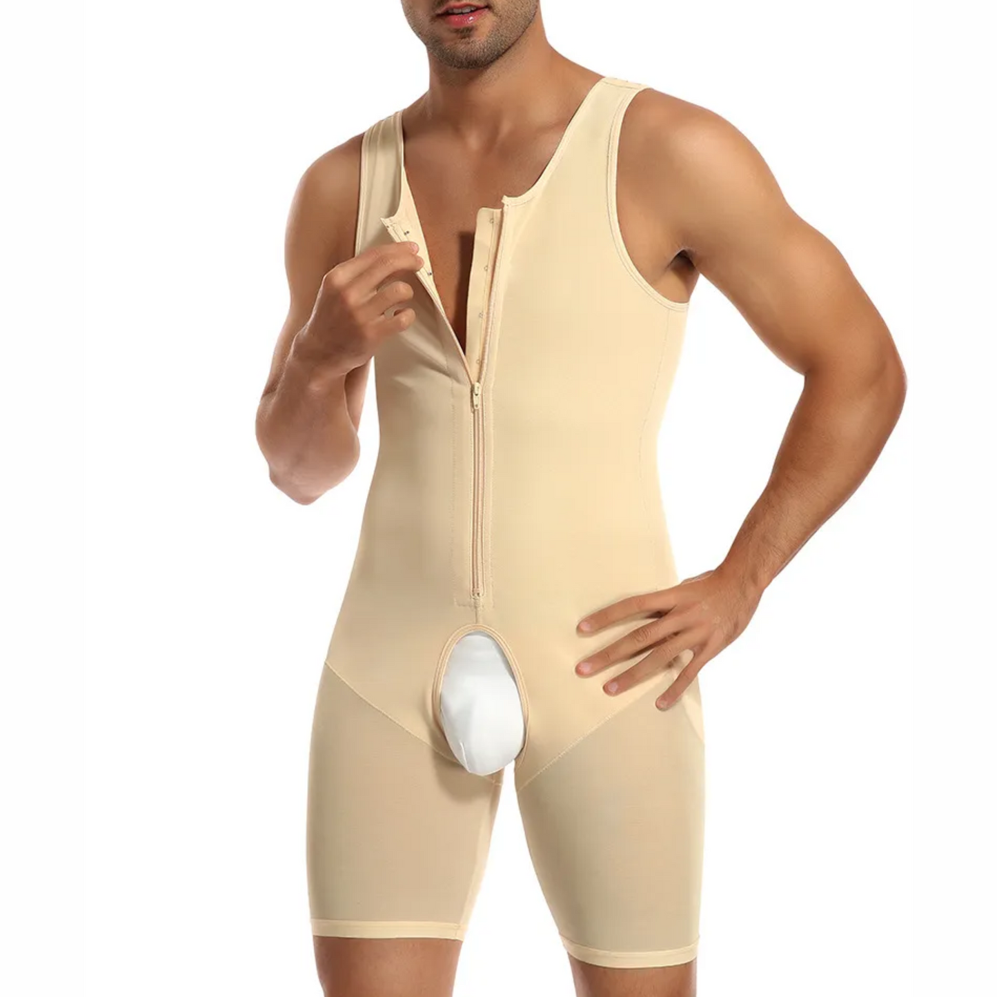 Men's Full Body Compression Shaper With Butt Pads