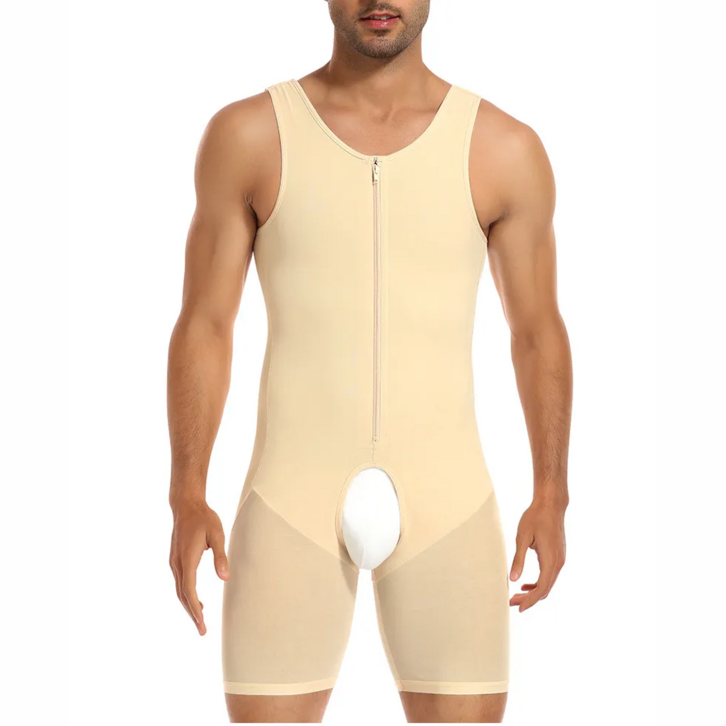 Men's Full Body Compression Shaper With Butt Pads