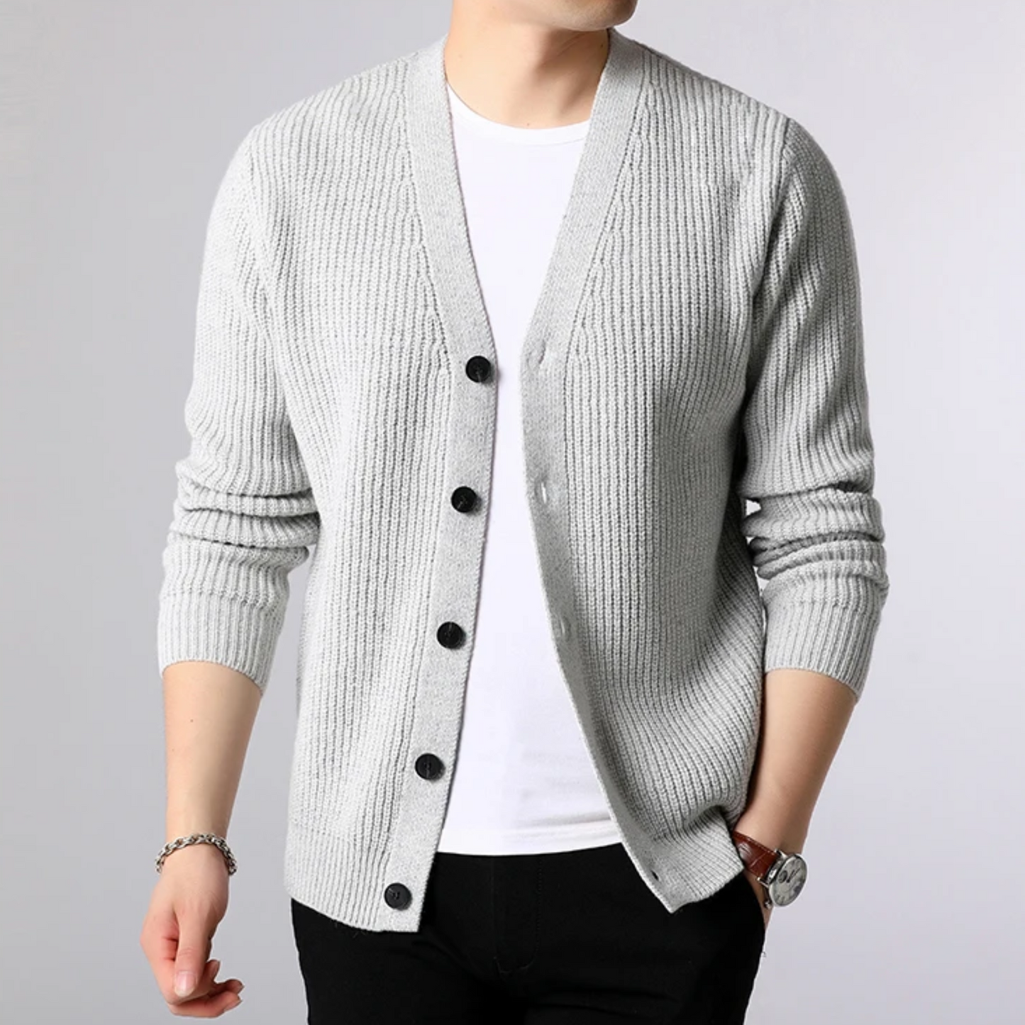 Jackson - Ribbed Knitted Men's Cardigan