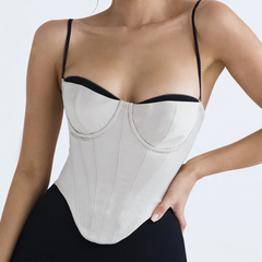 Ramona - White Padded Corset Style Top