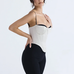 Ramona - White Padded Corset Style Top