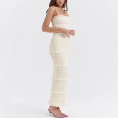 Erica - Ivory Pleated Maxi Dress