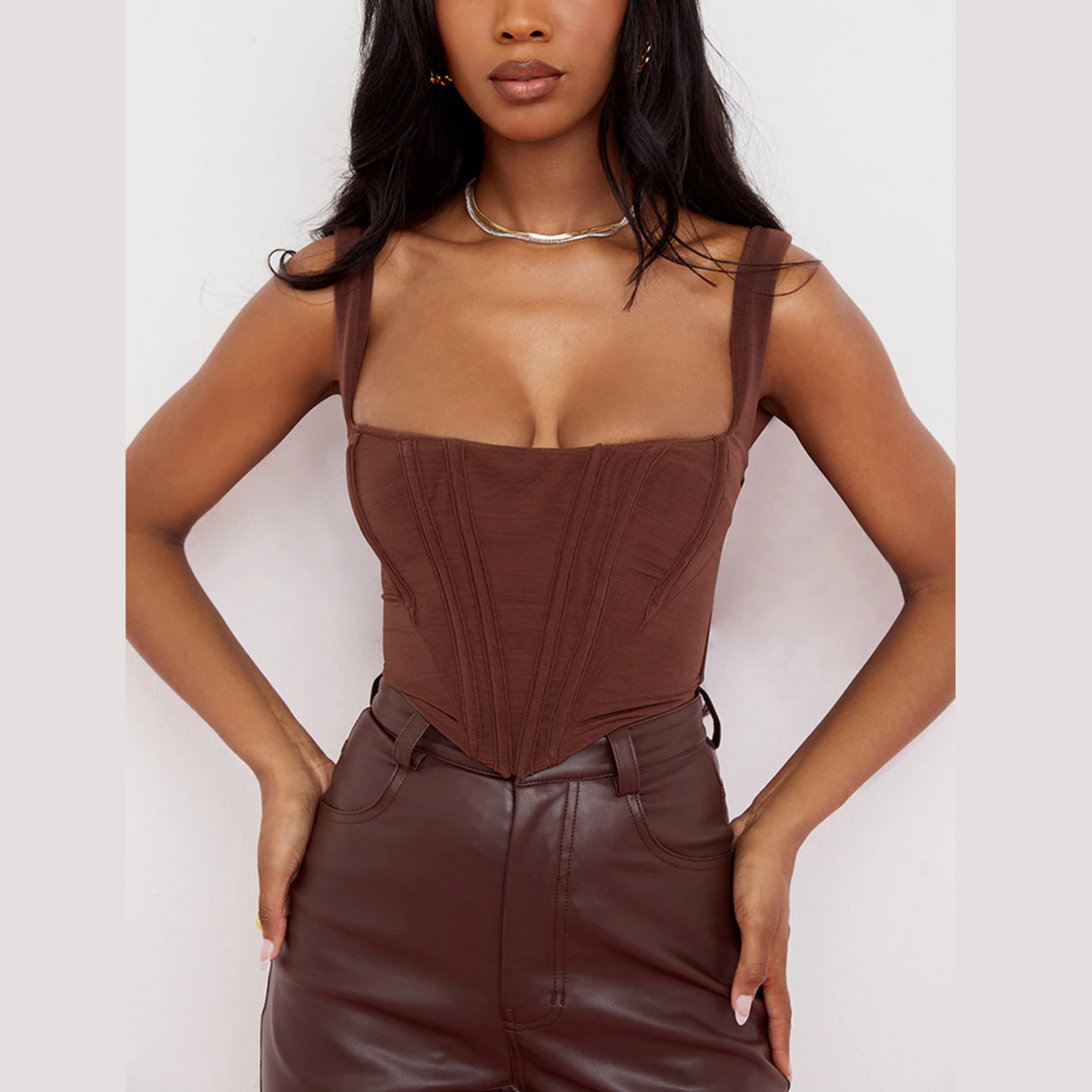Mazie - Brown Bustier Corset Top – Model Mannequin Mazie - Brown Bustier Corset Top – Model Mannequin