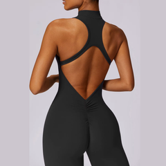 Kendall - Open-Back Zip Active Jumpsuit