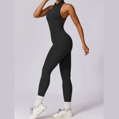 Kendall - Open-Back Zip Active Jumpsuit