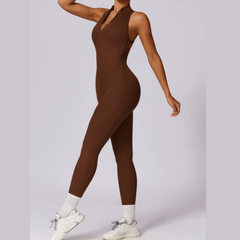 Kendall - Open-Back Zip Active Jumpsuit