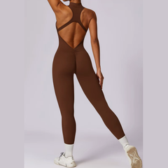 Kendall - Open-Back Zip Active Jumpsuit