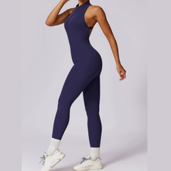 Kendall - Open-Back Zip Active Jumpsuit