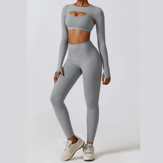 Kyveli - 3 Piece Long Sleeve Activewear Set