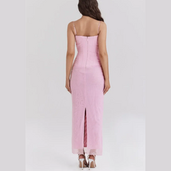 Maritza - Light Pink Mesh Corset Bodycon Dress