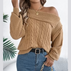 Maryn - Off Shoulder Long Sleeve Sweater