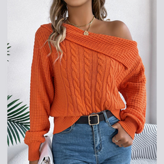 Maryn - Off Shoulder Long Sleeve Sweater