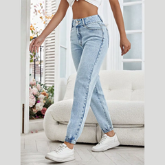 Shaka - Blue High Waist Denim Pants