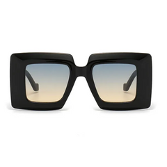 Stripe Oversized Vintage Square Sunglasses