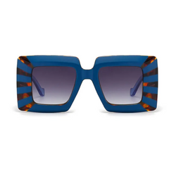 Stripe Oversized Vintage Square Sunglasses