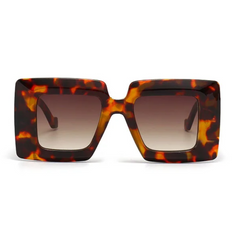 Stripe Oversized Vintage Square Sunglasses