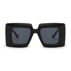 Stripe Oversized Vintage Square Sunglasses