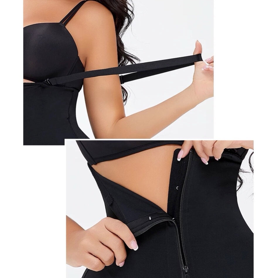 Zip Front Bodysuit With Adjustable Straps - Model Mannequin
