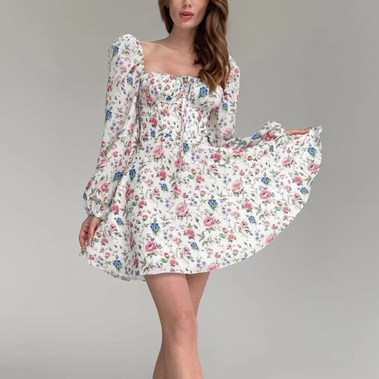 Susie - Floral Print Mini Dress - Model Mannequin