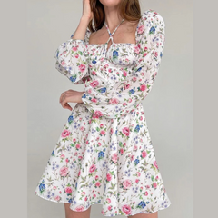 Susie - Floral Print Mini Dress - Model Mannequin