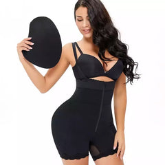 Zip Front Butt Lift Bodysuit With Hip Pads - Model Mannequin