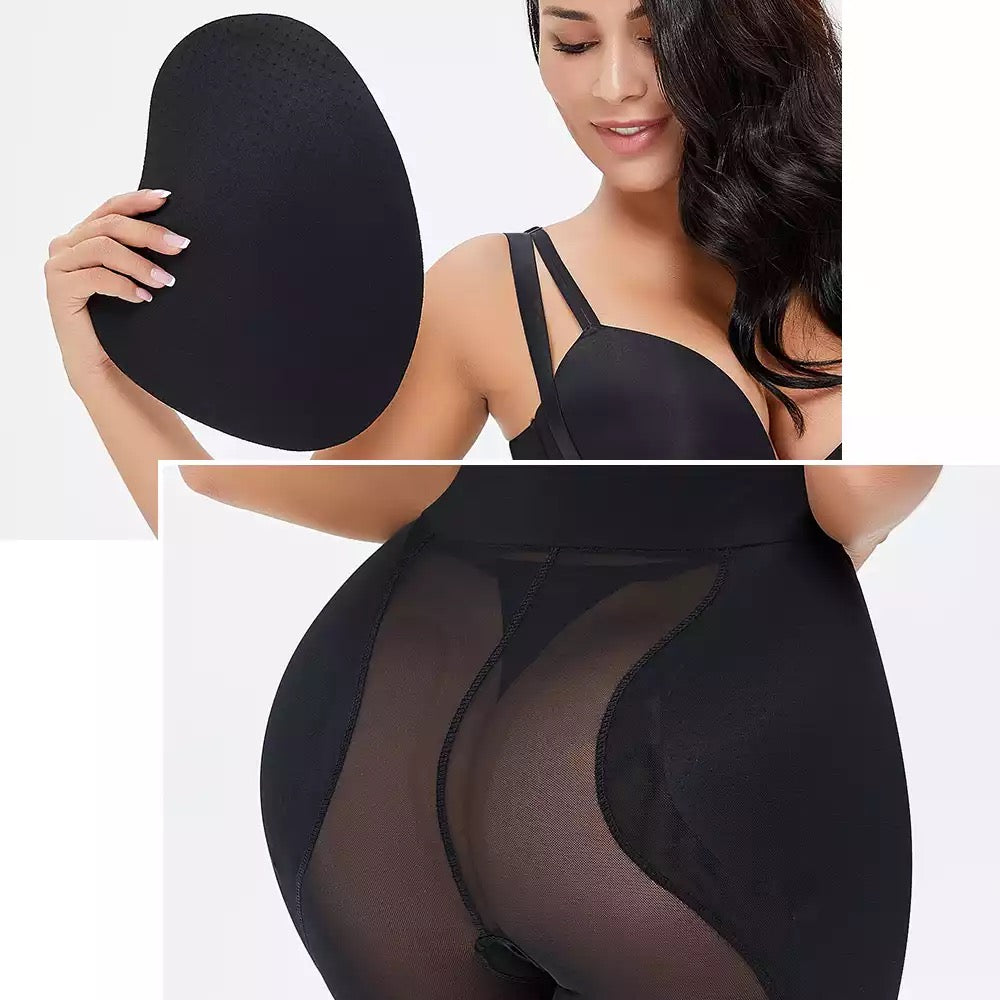 Zip Front Butt Lift Bodysuit With Hip Pads - Model Mannequin