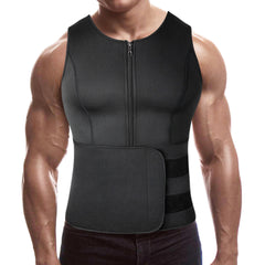 Men Neoprene Belted Zipper Body Shaper - Model Mannequin