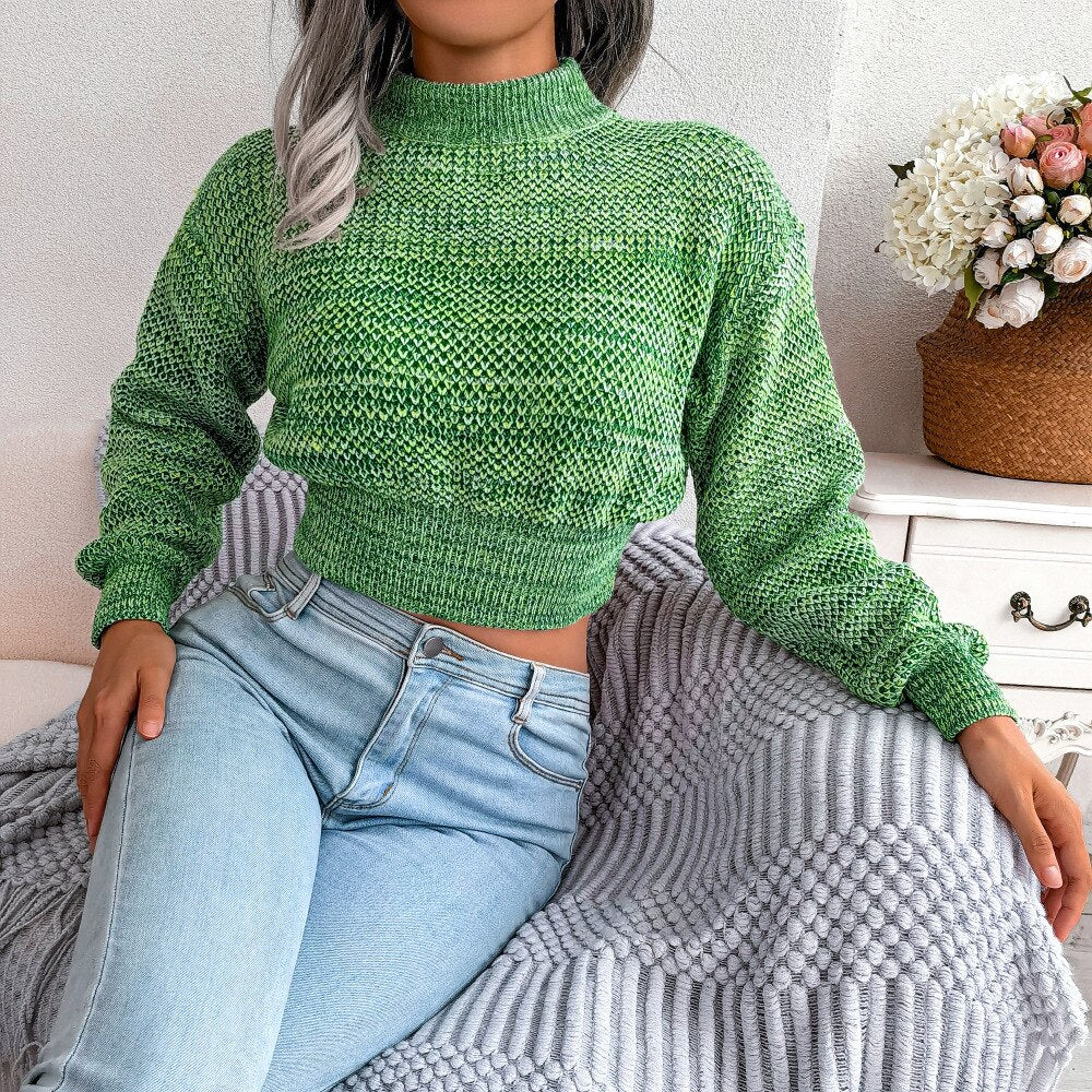 Green knitted sweater