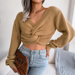 Kiera - Beige Twisted Ribbed Crop Top - Model Mannequin