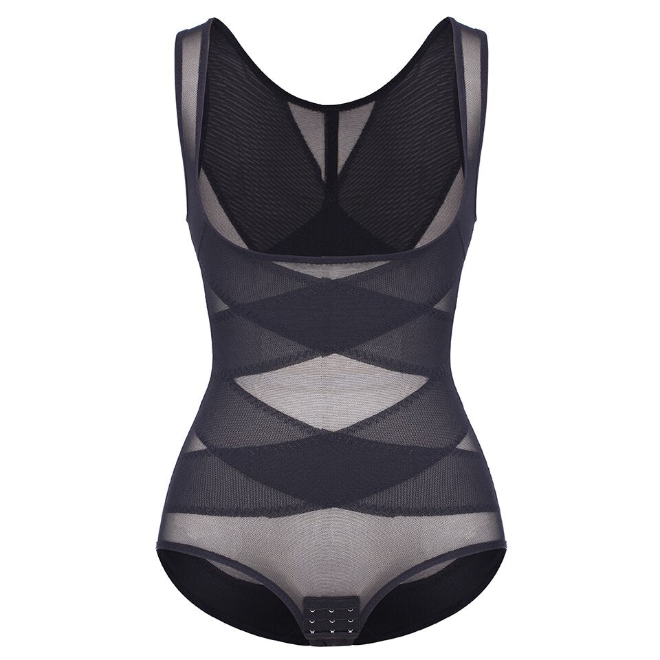 Under-Bust Cross Compression Bodysuit - Model Mannequin